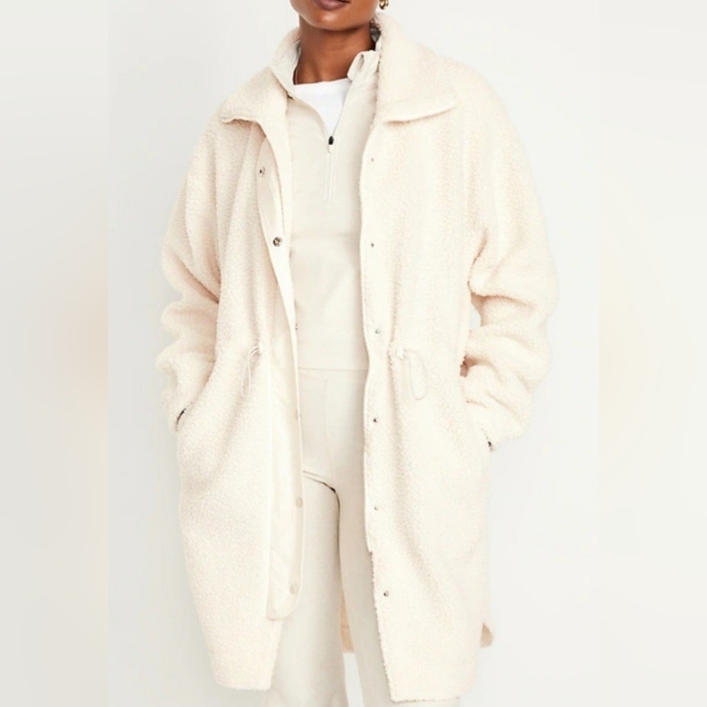 Old Navy sherpa jacket large tall xl tall new nwt white